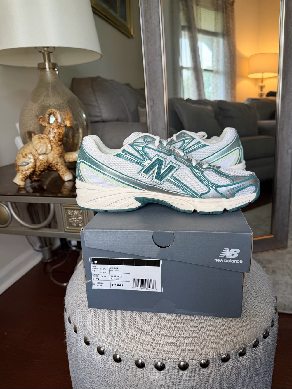 Men’s New Balance 740 White Green Size 10 - Picture 6 of 6